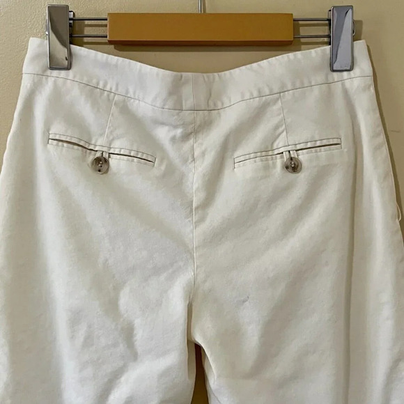 Club Monaco| Cool Summer Wool Culotte Pant Ivory Minimalist Cropped Capri Sz 0 - Picture 5 of 6